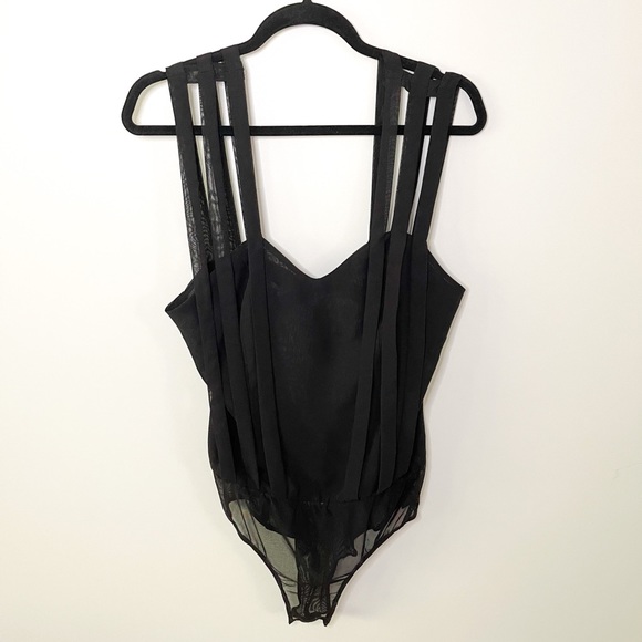 Urban Outfitters Double in Brass Chiffon Strappy Bodysuit Size Large - Picture 6 of 10